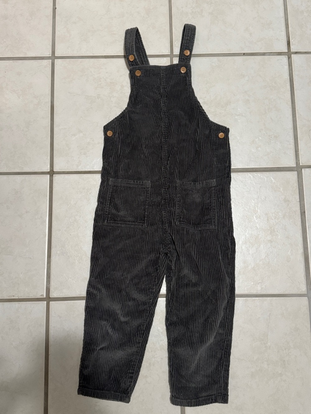 Little Co by Lauren Conrad Corduroy Overalls with Button Details - Dark Charcoal